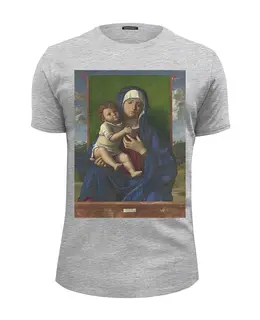 Заказать мужскую футболку в Москве. Футболка базовая Giovanni Bellini - Madonna with the Child 3 от KinoArt - готовые дизайны и нанесение принтов.