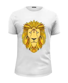 Заказать мужскую футболку в Москве. Футболка базовая Графический лев от svetlanas - готовые дизайны и нанесение принтов.