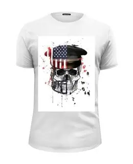 Заказать мужскую футболку в Москве. Футболка базовая Америка от ksusalvation - готовые дизайны и нанесение принтов.