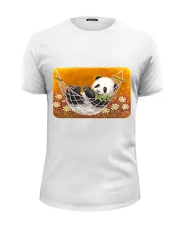 Заказать мужскую футболку в Москве. Футболка базовая Панда от Виктор Гришин - готовые дизайны и нанесение принтов.