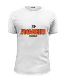 Заказать мужскую футболку в Москве. Футболка базовая Anaheim Ducks от kspsshop - готовые дизайны и нанесение принтов.