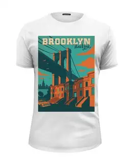 Заказать мужскую футболку в Москве. Футболка базовая Brooklyn от Pinky-Winky - готовые дизайны и нанесение принтов.