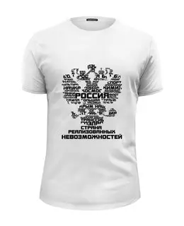 Заказать мужскую футболку в Москве. Футболка базовая Россия от gopotol - готовые дизайны и нанесение принтов.