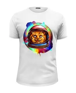Заказать мужскую футболку в Москве. Футболка базовая В космосе от T-shirt print  - готовые дизайны и нанесение принтов.