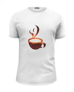 Заказать мужскую футболку в Москве. Футболка базовая Городской Кофе (Coffee) от coolmag - готовые дизайны и нанесение принтов.