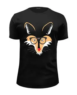 Заказать мужскую футболку в Москве. Футболка базовая Лис (Fox) от nadegda - готовые дизайны и нанесение принтов.