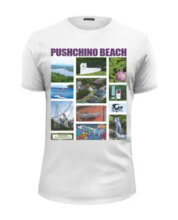 Заказать мужскую футболку в Москве. Футболка базовая Pushchino beach от Andy Quarry - готовые дизайны и нанесение принтов.