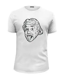 Заказать мужскую футболку в Москве. Футболка базовая Эйнштейн, профиль от Максим - готовые дизайны и нанесение принтов.