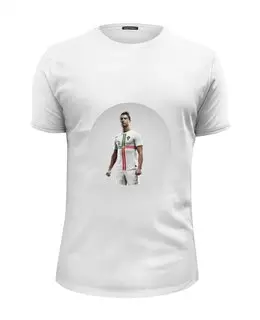 Заказать мужскую футболку в Москве. Футболка базовая Cristiano Ronaldo от Тима Старк - готовые дизайны и нанесение принтов.