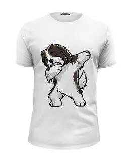 Заказать мужскую футболку в Москве. Футболка базовая Собака Танцует Дэб от MariYang  - готовые дизайны и нанесение принтов.