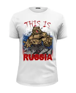 Заказать мужскую футболку в Москве. Футболка базовая Это Россия от qlllp.ru - готовые дизайны и нанесение принтов.