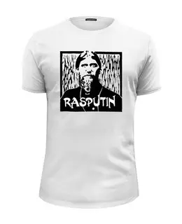 Заказать мужскую футболку в Москве. Футболка базовая Rasputin от Leichenwagen - готовые дизайны и нанесение принтов.