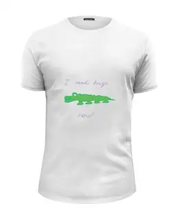 Заказать мужскую футболку в Москве. Футболка базовая крокодил от Karina Radomskaya - готовые дизайны и нанесение принтов.
