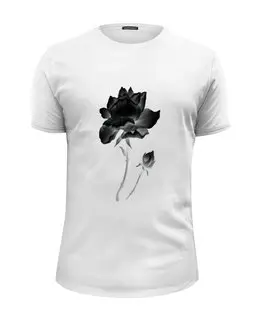 Заказать мужскую футболку в Москве. Футболка базовая Черная роза от queen  - готовые дизайны и нанесение принтов.