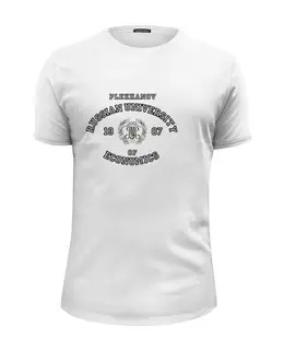 Заказать мужскую футболку в Москве. Футболка базовая Футболка женская РЭУ от dyzel - готовые дизайны и нанесение принтов.
