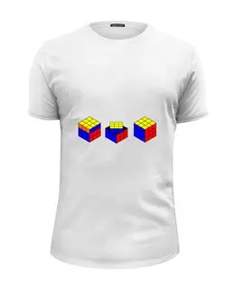 Заказать мужскую футболку в Москве. Футболка базовая кубик рубика от Mari_M - готовые дизайны и нанесение принтов.