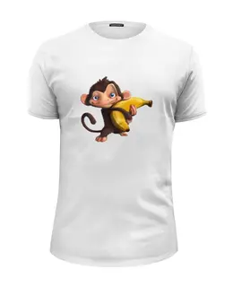 Заказать мужскую футболку в Москве. Футболка базовая Обезьянка с бананом  от ПРИНТЫ ПЕЧАТЬ  - готовые дизайны и нанесение принтов.