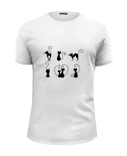Заказать мужскую футболку в Москве. Футболка базовая Кошки 8 от Виктор Гришин - готовые дизайны и нанесение принтов.