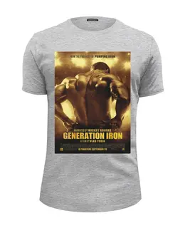 Заказать мужскую футболку в Москве. Футболка базовая Generation Iron / Поколение Железа от KinoArt - готовые дизайны и нанесение принтов.