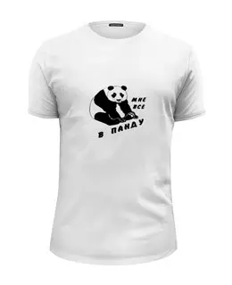 Заказать мужскую футболку в Москве. Футболка базовая МНЕ ВСЕ В ПАНДУ от Max - готовые дизайны и нанесение принтов.