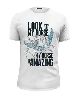 Заказать мужскую футболку в Москве. Футболка базовая My Horse от ganzgunner@mail.ru - готовые дизайны и нанесение принтов.