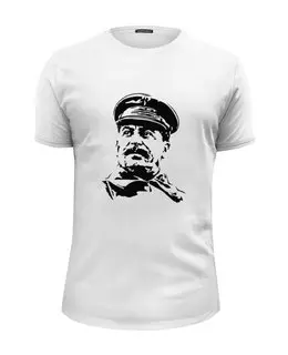 Заказать мужскую футболку в Москве. Футболка базовая Сталин от Andrew Zaycev - готовые дизайны и нанесение принтов.