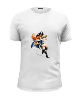 Заказать мужскую футболку в Москве. Футболка базовая Пиратка от ПРИНТЫ ПЕЧАТЬ  - готовые дизайны и нанесение принтов.