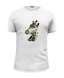 Заказать мужскую футболку в Москве. Футболка базовая Жираф от ПРИНТЫ ПЕЧАТЬ  - готовые дизайны и нанесение принтов.