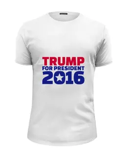 Заказать мужскую футболку в Москве. Футболка базовая Trump For President от skynatural - готовые дизайны и нанесение принтов.