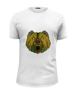 Заказать мужскую футболку в Москве. Футболка базовая Evil bear от Марина Милютина - готовые дизайны и нанесение принтов.