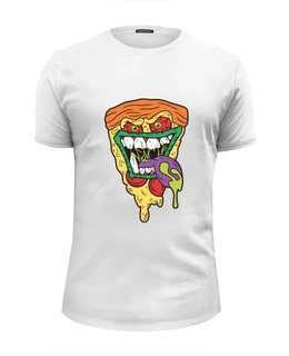 Заказать мужскую футболку в Москве. Футболка базовая Крейзи пицца от Franka  - готовые дизайны и нанесение принтов.