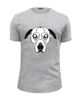 Заказать мужскую футболку в Москве. Футболка базовая Собака от nadegda - готовые дизайны и нанесение принтов.
