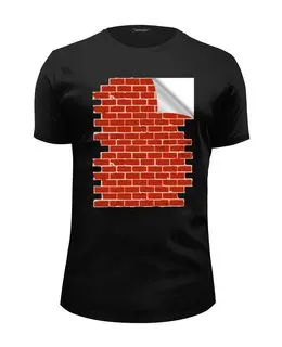 Заказать мужскую футболку в Москве. Футболка базовая Кирпичная стена от Blaze Strix - готовые дизайны и нанесение принтов.