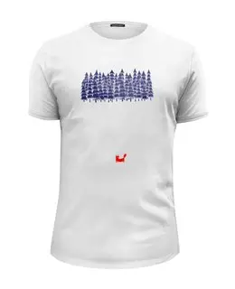 Заказать мужскую футболку в Москве. Футболка базовая Лиса в лесу от printik - готовые дизайны и нанесение принтов.