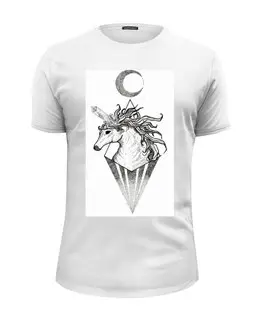 Заказать мужскую футболку в Москве. Футболка базовая единорог (unicorn) от mariedamn - готовые дизайны и нанесение принтов.