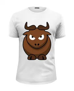 Заказать мужскую футболку в Москве. Футболка базовая злой бык от EDJEY  - готовые дизайны и нанесение принтов.