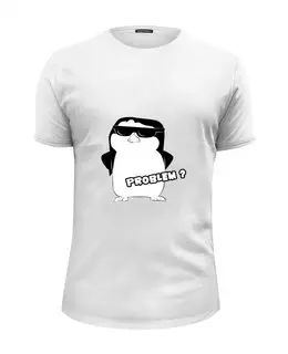 Заказать мужскую футболку в Москве. Футболка базовая Крутой Пингвин от fanart - готовые дизайны и нанесение принтов.