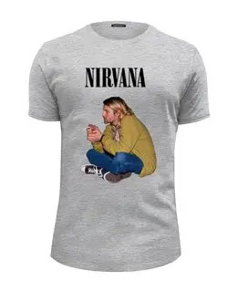 Заказать мужскую футболку в Москве. Футболка базовая Nirvana Kurt Cobain  от rancid - готовые дизайны и нанесение принтов.