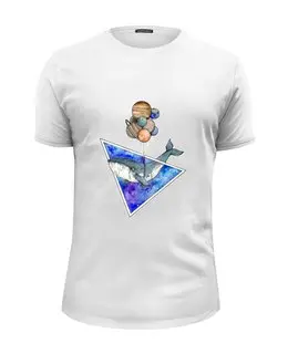 Заказать мужскую футболку в Москве. Футболка базовая Кит и планеты от 4erta - готовые дизайны и нанесение принтов.