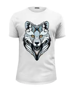 Заказать мужскую футболку в Москве. Футболка базовая Голубой волк от Nos  - готовые дизайны и нанесение принтов.