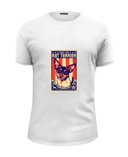 Заказать мужскую футболку в Москве. Футболка базовая Собака: RAT TERRIER от Виктор Гришин - готовые дизайны и нанесение принтов.