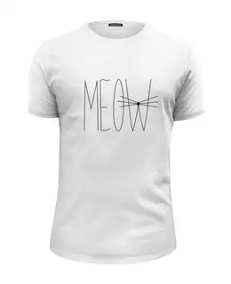 Заказать мужскую футболку в Москве. Футболка базовая Meow-meow :) от catification - готовые дизайны и нанесение принтов.