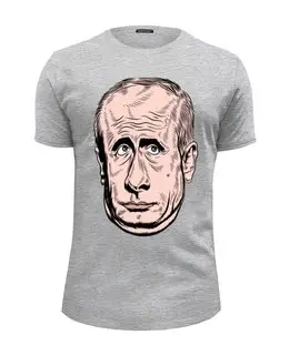 Заказать мужскую футболку в Москве. Футболка базовая Путин от denis01001 - готовые дизайны и нанесение принтов.