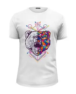 Заказать мужскую футболку в Москве. Футболка базовая Медведь от Никита Коледенков - готовые дизайны и нанесение принтов.