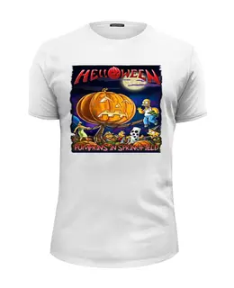 Заказать мужскую футболку в Москве. Футболка базовая Helloween ( rock band ) от Leichenwagen - готовые дизайны и нанесение принтов.