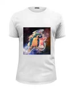 Заказать мужскую футболку в Москве. Футболка базовая Цветастый попугай от Andrew Zaycev - готовые дизайны и нанесение принтов.