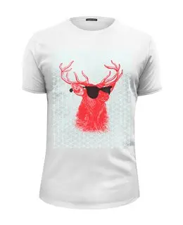 Заказать мужскую футболку в Москве. Футболка базовая Deer от хэлен - готовые дизайны и нанесение принтов.