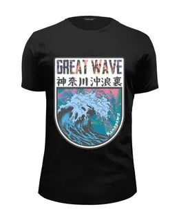 Заказать мужскую футболку в Москве. Футболка базовая Great Wave off Aesthetic от Павел Павел - готовые дизайны и нанесение принтов.