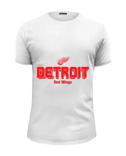 Заказать мужскую футболку в Москве. Футболка базовая Detroit Red Wings от kspsshop - готовые дизайны и нанесение принтов.
