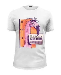 Заказать мужскую футболку в Москве. Футболка базовая Bad Flamingo от Павел Павел - готовые дизайны и нанесение принтов.